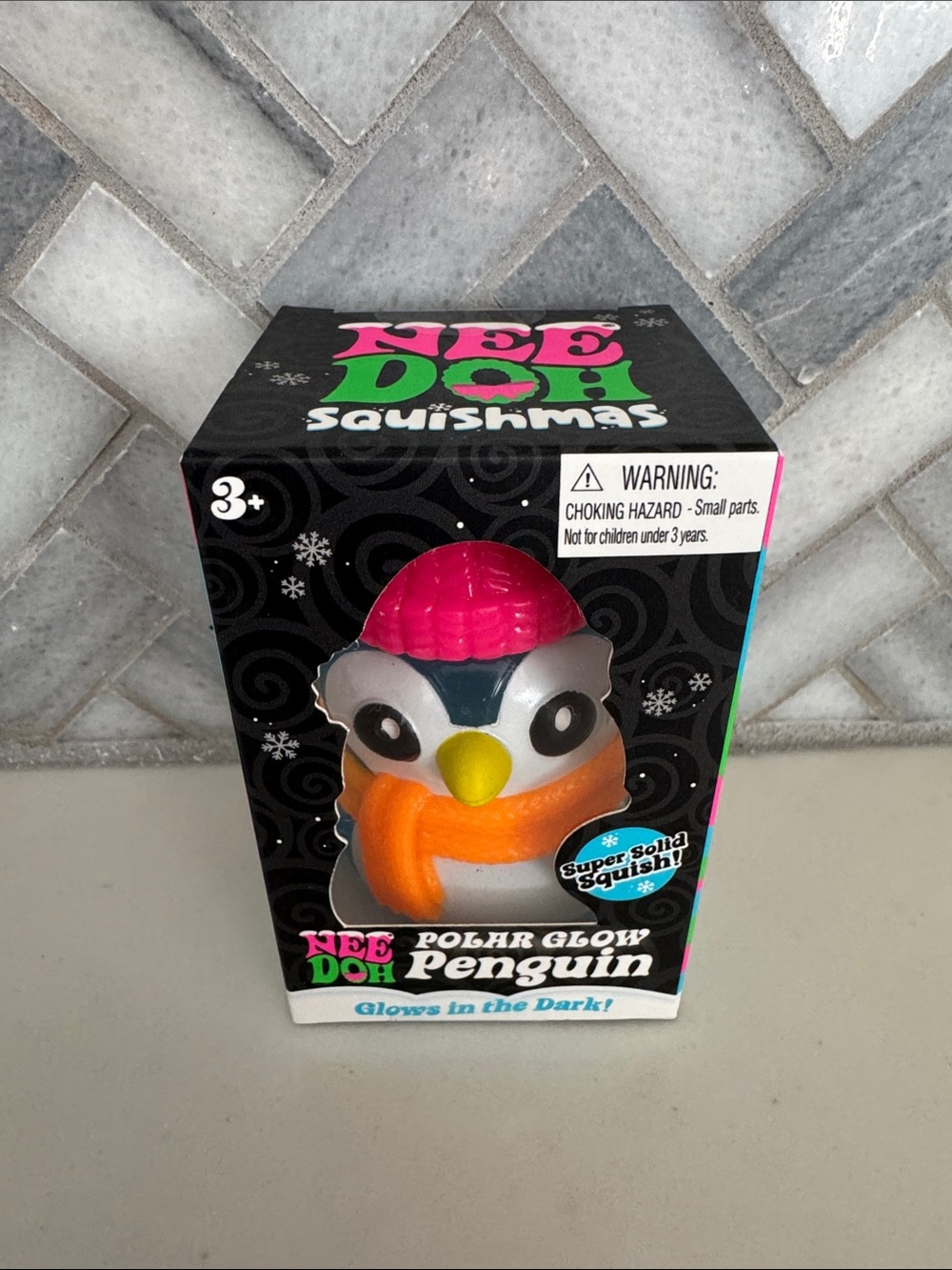 Polar Glow Penguin - Pink Hat, Orange Scarf